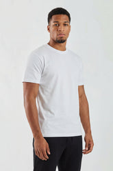 White Plain T-Shirt | High Neck, Short Sleeve