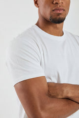 White Plain T-Shirt | High Neck, Short Sleeve